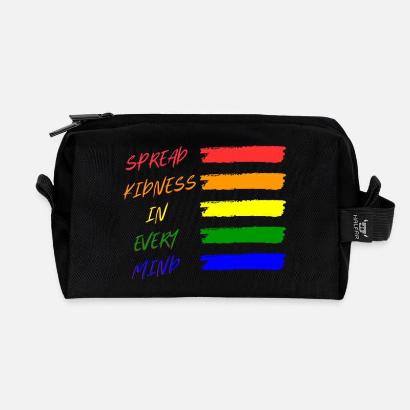 Bunte Friedensbotschaft T-Shirt - Recycelte Kulturtasche - Schwarz