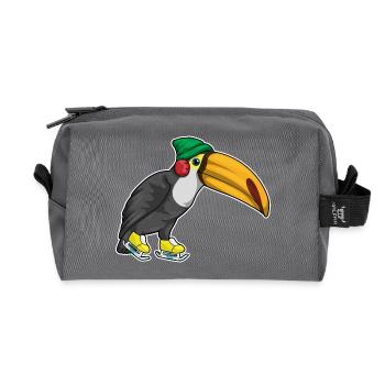Toucan patins à glace - Trousse de toilette en tissu recyclé - anthracite - Devant