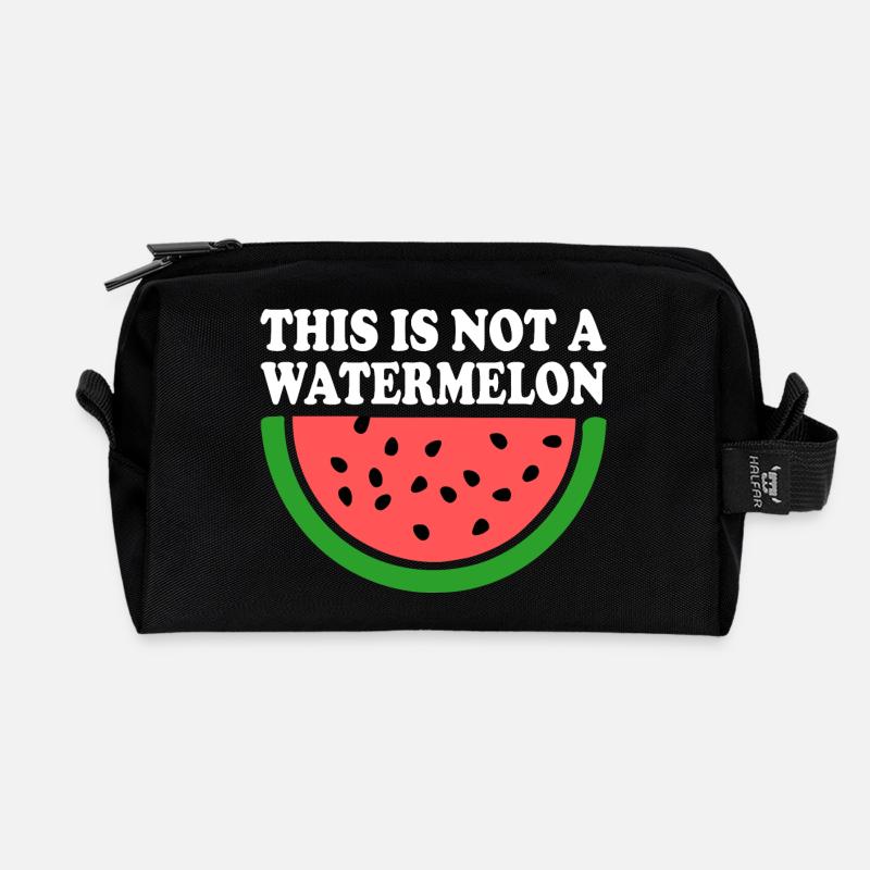 THIS IS NOT A WATERMELON - Recycelte Kulturtasche - Schwarz