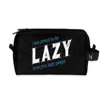 Proud to be lazy - Recycled Toiletry Zip Bag - black - Front