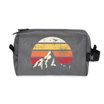 Alpine Sunset Kompass - Recycelte Kulturtasche - Anthrazit - Vorne