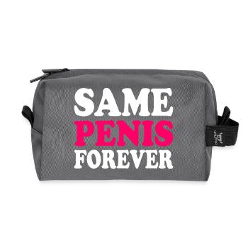 Same penis forever - Recycled Toiletry Zip Bag - anthracite - Front