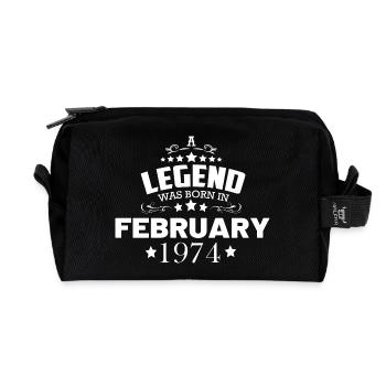 Février 1974 Anniversaire Vintage - Trousse de toilette en tissu recyclé - noir - Devant