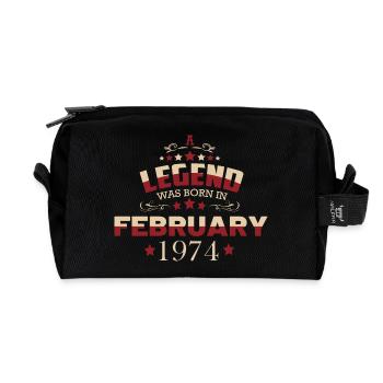 Février 1974 Anniversaire Vintage - Trousse de toilette en tissu recyclé - noir - Devant