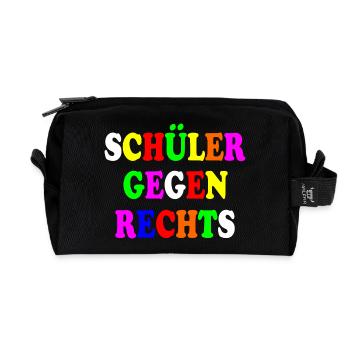 Schüler gegen rechts - Recycelte Kulturtasche - Schwarz - Vorne