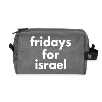 Fridays for israel - Recycled Toiletry Zip Bag - anthracite - Front