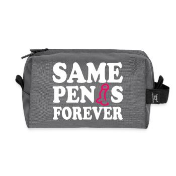 Same penis forever - Recycled Toiletry Zip Bag - anthracite - Front