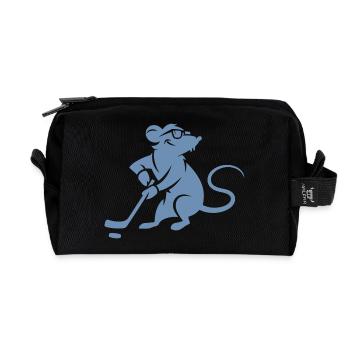 Maus Ratte Eishockey Silhouette Minimalistisch - Recycelte Kulturtasche - Schwarz - Vorne