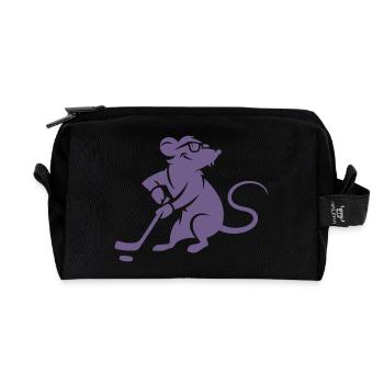 Maus Ratte Eishockey Silhouette Minimalistisch - Recycelte Kulturtasche - Schwarz - Vorne