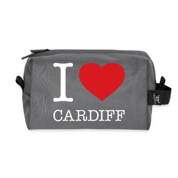 I LOVE CARDIFF - Recycelte Kulturtasche - Anthrazit - Vorne