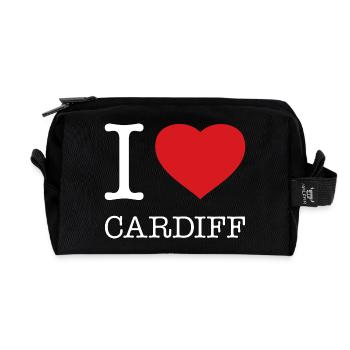I LOVE CARDIFF - Recycelte Kulturtasche - Schwarz - Vorne