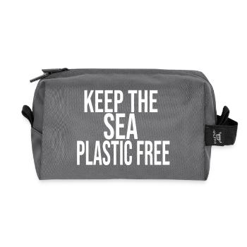 KEEP THE SEA PLASTIC FREE - Recycelte Kulturtasche - Anthrazit - Vorne
