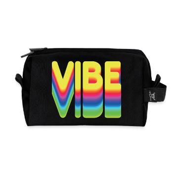 Nur gute Vibes - retro style - Recycelte Kulturtasche - Schwarz - Vorne