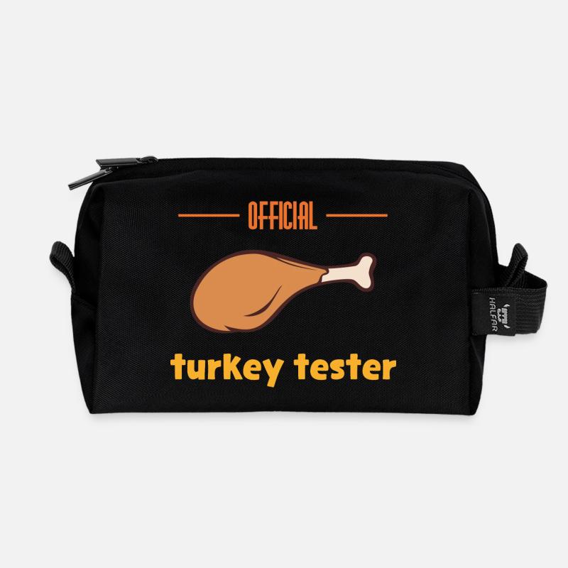 Turkey Tester - Recycled Toiletry Zip Bag - black