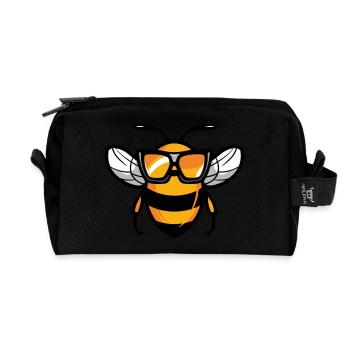 Abeille Bande Dessinée Cool - Trousse de toilette en tissu recyclé - noir - Devant