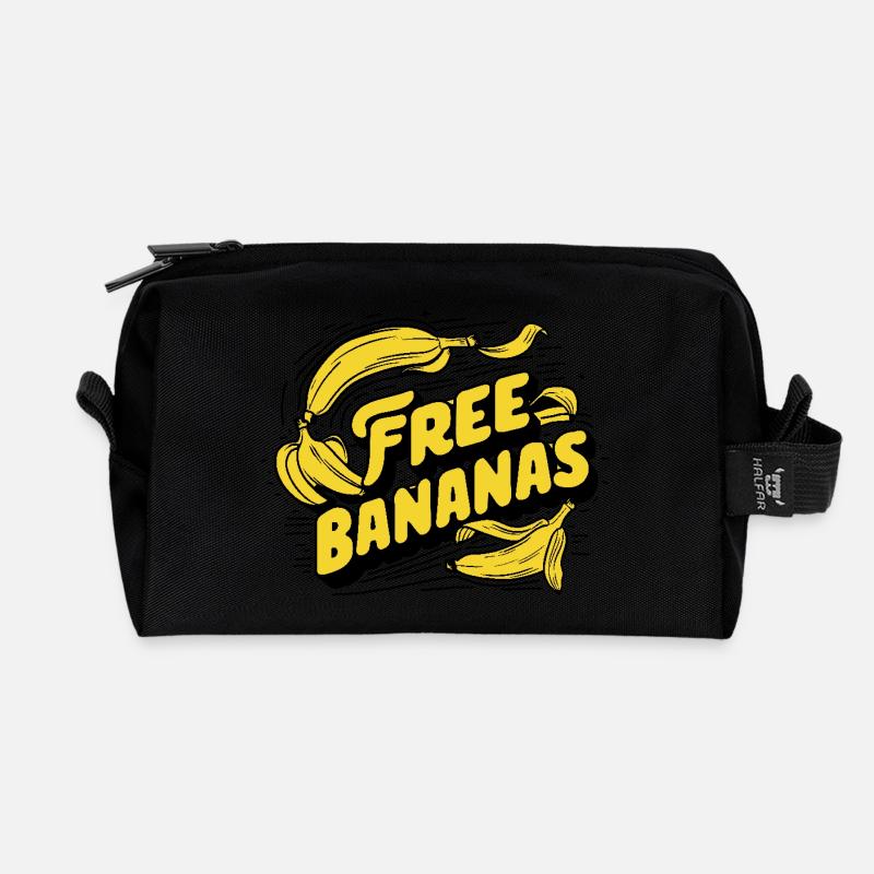 Free bananas - Recycled Toiletry Zip Bag - black