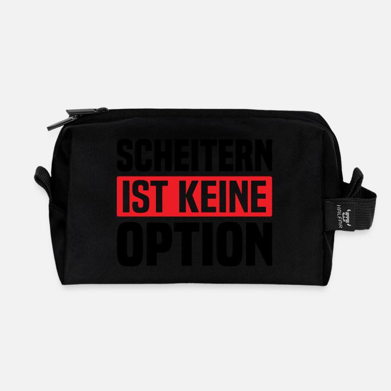 Scheitern ist keine Option - Recycelte Kulturtasche - Schwarz