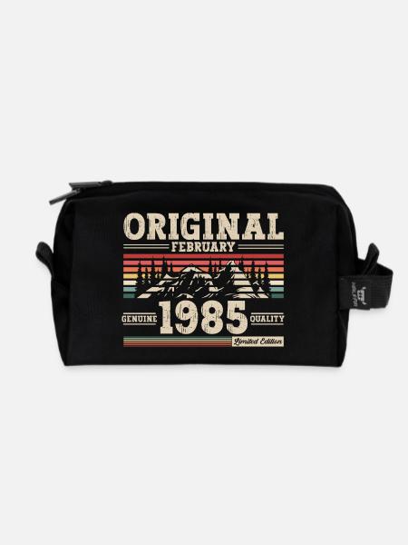 40ème anniversaire cadeau mari Original février 1985 - Trousse de toilette en tissu recyclé - noir