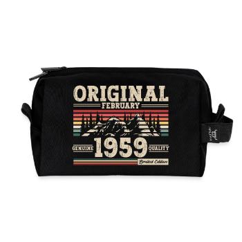 66ème anniversaire cadeau mari Original février 1959 - Trousse de toilette en tissu recyclé - noir - Devant