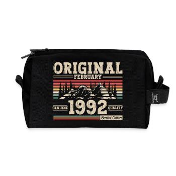 33ème anniversaire cadeau mari Original février 1992 - Trousse de toilette en tissu recyclé - noir - Devant