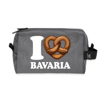 J’aime le bretzel de Bavière - Coeur - Dire - Trousse de toilette en tissu recyclé - anthracite - Devant