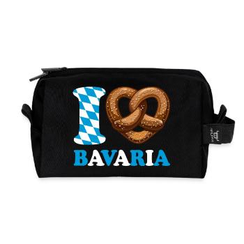 J’aime le bretzel de Bavière - Coeur - Dire - Trousse de toilette en tissu recyclé - noir - Devant