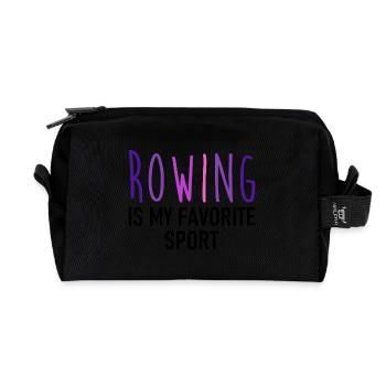 Rowing is my favorite Sport - Rudern - Ruderin - Recycelte Kulturtasche - Schwarz - Vorne