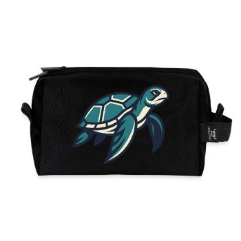 Tortue de mer voyageuse - Trousse de toilette en tissu recyclé - noir - Devant