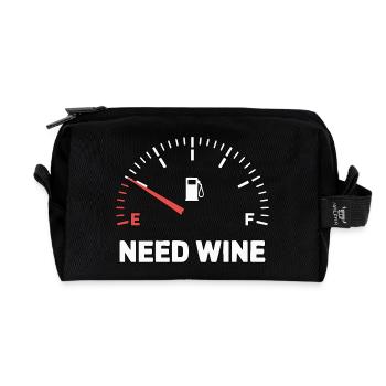 Tank empty – need wine now! - Recycled Toiletry Zip Bag - black - Front