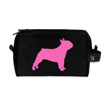 Carlin Rose Chien Carlin Vie Animal Amour Animal Rose - Trousse de toilette en tissu recyclé - noir - Devant
