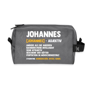 Johannes - Trousse de toilette en tissu recyclé - anthracite - Devant