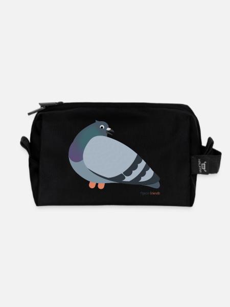 Taube Tauben - Recycelte Kulturtasche - Schwarz