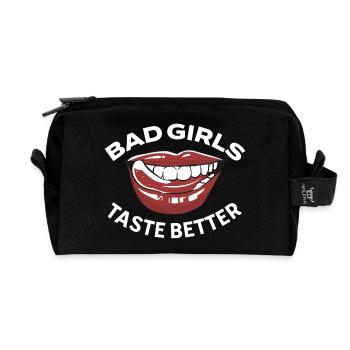 Bad Girls Taste Better Tattooed Girls B - Recycled Toiletry Zip Bag - black - Front