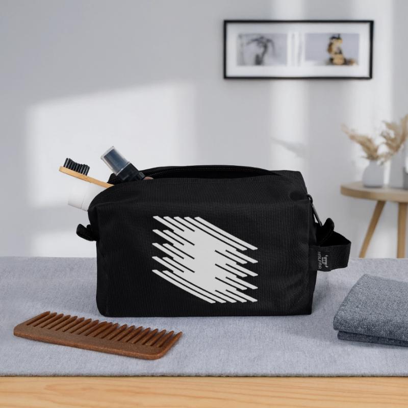 Abstract Dynamic Line Pattern Recycled Toiletry Zip Bag