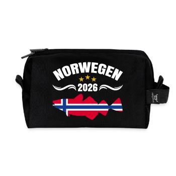 Voyage de pêche en Norvège 2026 - Trousse de toilette en tissu recyclé - noir - Devant