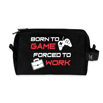 Gamer Work Ethic Graphic Tee - Recycled Toiletry Zip Bag - black - Front