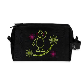 niemand_ist_doof_002 - Recycelte Kulturtasche - Schwarz - Vorne