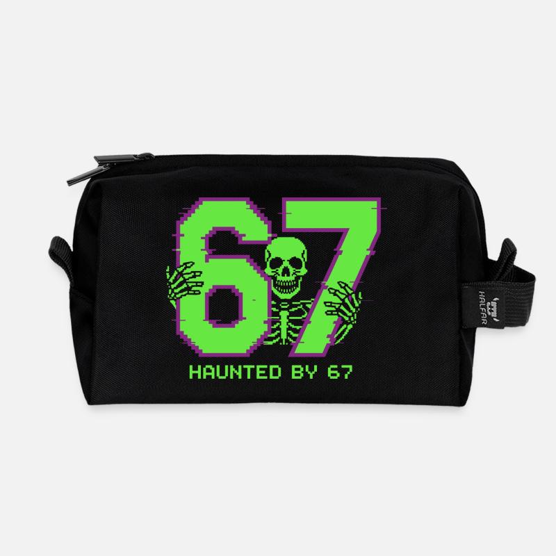 Six Seven Meme Haunted by 67 Retro Pixel - Recycelte Kulturtasche - Schwarz
