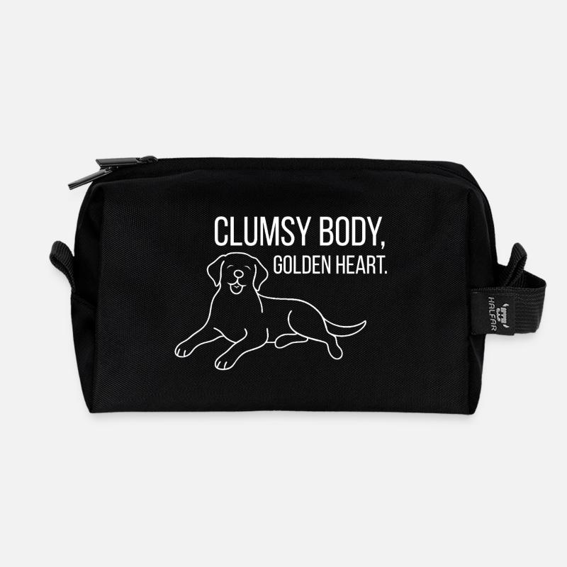 Labrador mit Humor - Recycelte Kulturtasche - Schwarz