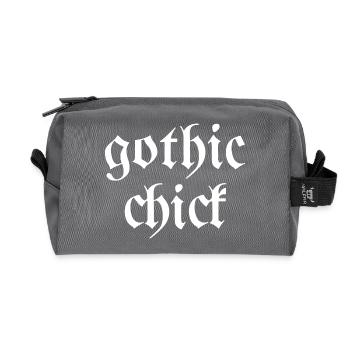 Gothic chick Modern goth font saying - Recycled Toiletry Zip Bag - anthracite - Front