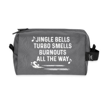 Jingle Bells Turbo Smells Burnouts All The Way Fun - Recycled Toiletry Zip Bag - anthracite - Front
