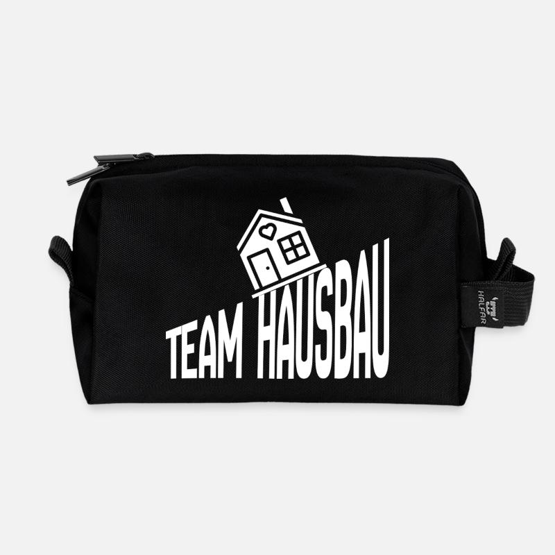 Team House Construction - Recycled Toiletry Zip Bag - black