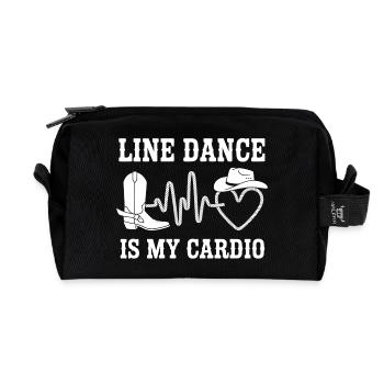 Line Dance Cardio Shirt - Recycled Toiletry Zip Bag - black - Front