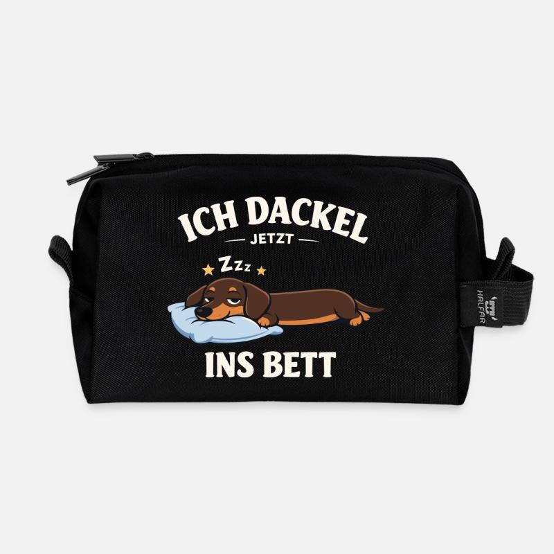 Dackel Kleidung Geschenke Ich dackel jetzt  - Recycelte Kulturtasche - Schwarz