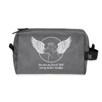 Labrador Angel in Dog Heaven Mourning Farewell - Recycled Toiletry Zip Bag - anthracite - Front
