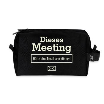 Cette réunion aurait pu être un e-mail - Trousse de toilette en tissu recyclé - noir - Devant