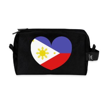 Philippinische Herzflagge - Recycelte Kulturtasche - Schwarz - Vorne