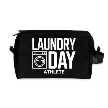 Laundry Day Athlete Wäsche Humor - Recycled Toiletry Zip Bag - black - Front
