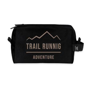 Aventure de course en sentier - Trousse de toilette en tissu recyclé - noir - Devant