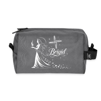 Déesse celtique Brigid imbolc avec la flamme - Trousse de toilette en tissu recyclé - anthracite - Devant